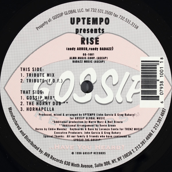 Uptempo - Rise | Gossip Records (GG-1001)