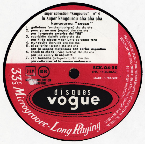 Various - Le Super Kangourou Cha-Cha-Cha | Disques Vogue (SCK. 04-30) - 3