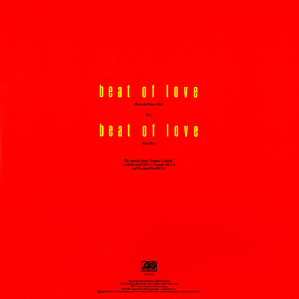 Regina - Beat Of Love | Atlantic (0-86772) - 2