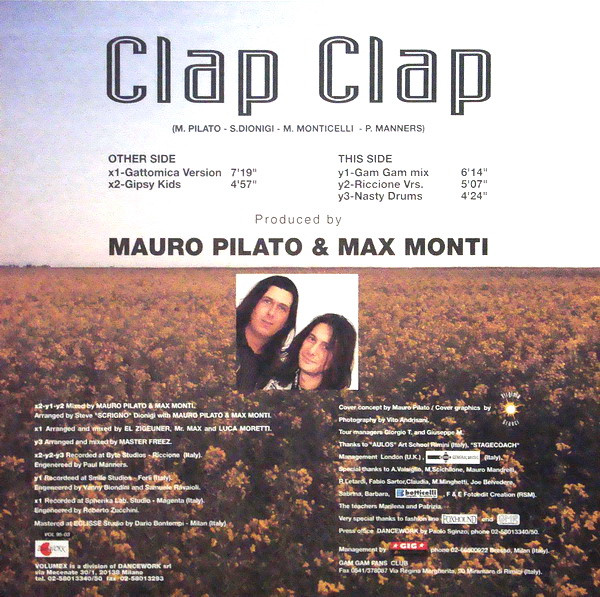 Mauro Pilato & Max Monti , Gam Gam - Clap Clap | Volumex (VOL 95-03) - 2