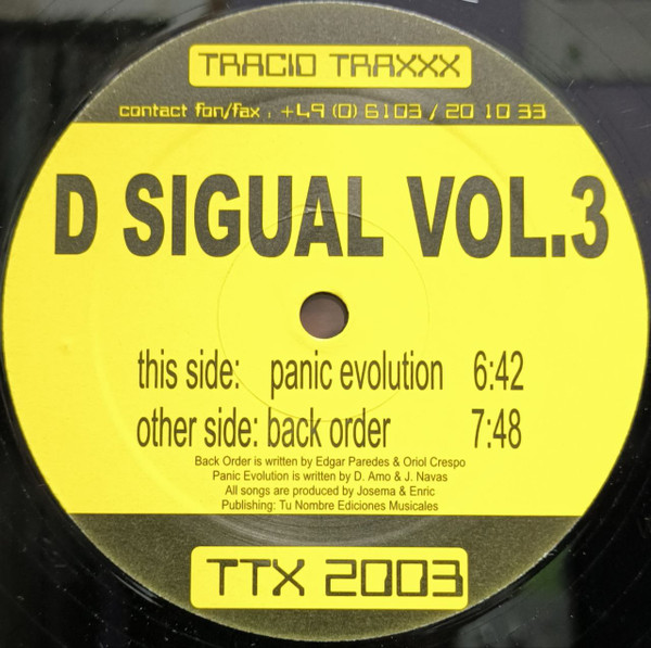 D Sigual - Vol. 3: Back Order / Panic Evolution | Tracid Traxxx (TTX 2003) - 3