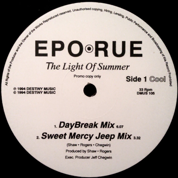 Epo Rue - The Light Of Summer | Destiny Music Ltd (DMUS 105) Epo Rue - The Light Of Summer | Destiny Music Ltd (DMUS 105)