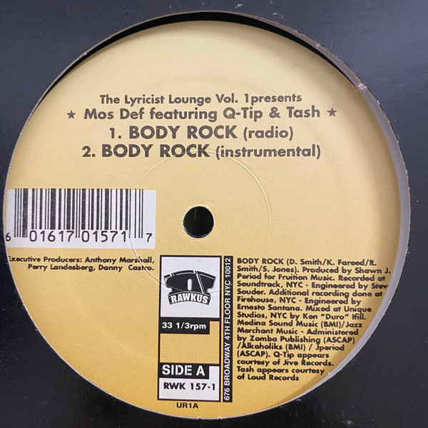 Mos Def Featuring Q-Tip & Tash - The Lyricist Lounge Vol.1 Presents: Body Rock | Rawkus (RWK 157-1) - 3 Mos Def Featuring Q-Tip & Tash - The Lyricist Lounge Vol.1 Presents: Body Rock | Rawkus (RWK 157-1) - 3