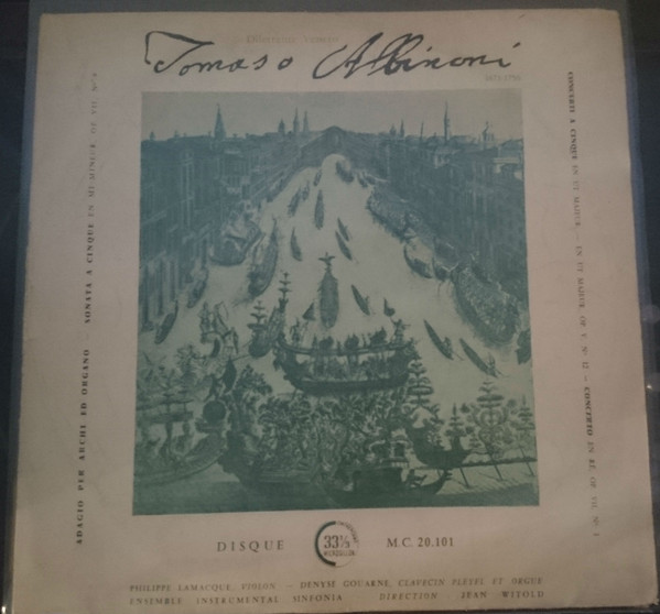 Tomaso Albinoni , Philippe Lamacque , Denyse Gouarne , Ensemble Instrumental Sinfonia , Jean Witold - Adagio Per Archi Ed Organo | Contrepoint (M.C. 20.101) - 2
