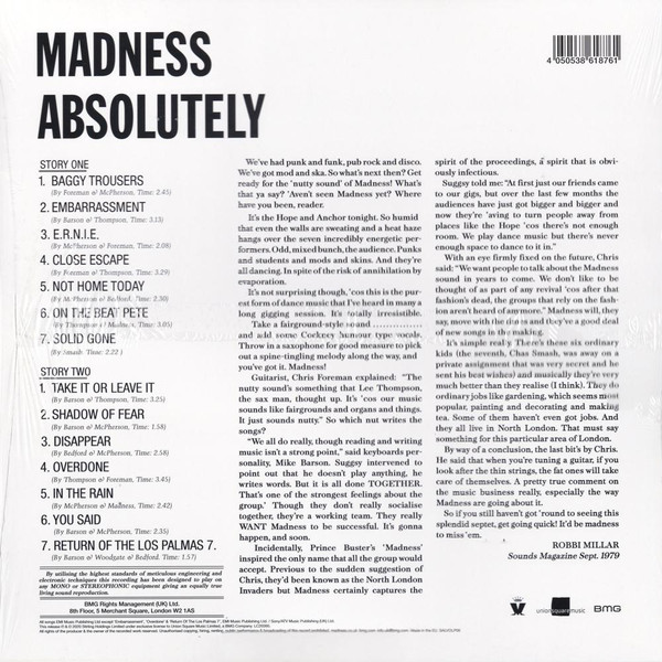 Madness - Absolutely | Union Square Music (SALVOLP06) - 2 Madness - Absolutely | Union Square Music (SALVOLP06) - 2