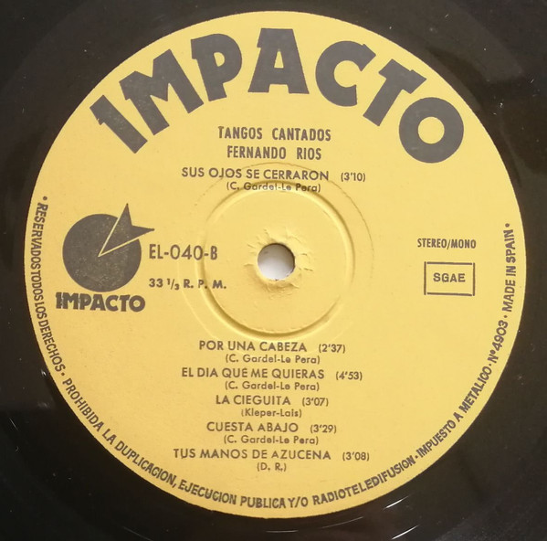 Fernando Rios - Tangos Cantados | Impacto (EL-040) - 4