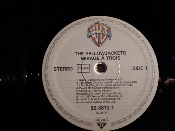 Yellowjackets - Mirage À Trois | Warner Bros. Records (92-3813-1) - 4