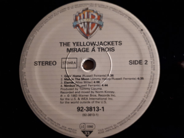 Yellowjackets - Mirage À Trois | Warner Bros. Records (92-3813-1) - 3