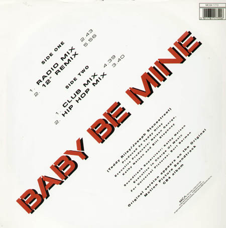 Blackstreet - Baby Be Mine (Remixes) | MCA Records (MCSX 1772) - main