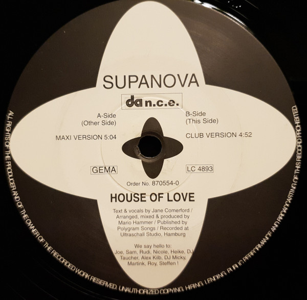 Supanova - House Of Love | Da n.c.e. (870554-0)
