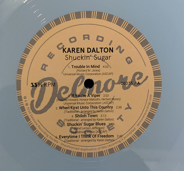 Karen Dalton - Shuckin' Sugar | Delmore Recording Society (DE035 - A - B) - 3 Karen Dalton - Shuckin' Sugar | Delmore Recording Society (DE035 - A - B) - 3