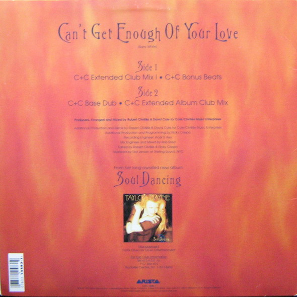 Taylor Dayne - Can't Get Enough Of Your Love | Arista (07822-12583-1) - 2 Taylor Dayne - Can't Get Enough Of Your Love | Arista (07822-12583-1) - 2