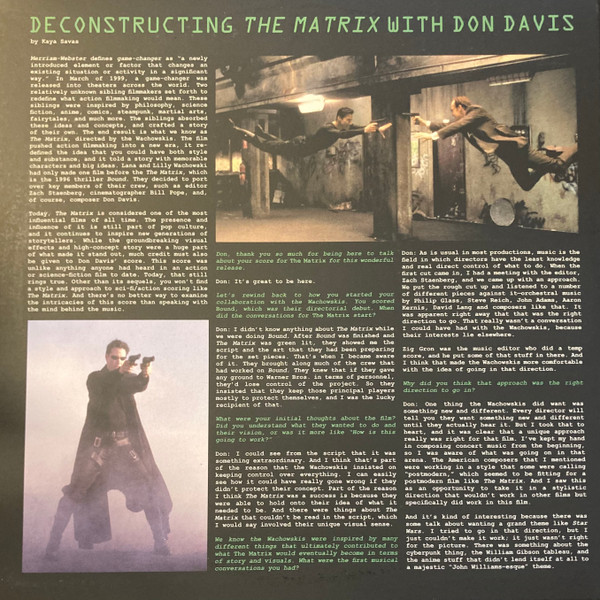 Don Davis - The Matrix (The Complete Edition) | Varèse Sarabande (VSD00470) - 2