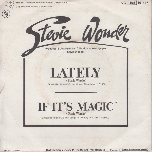 Stevie Wonder - Lately | Motown (101447) - 2