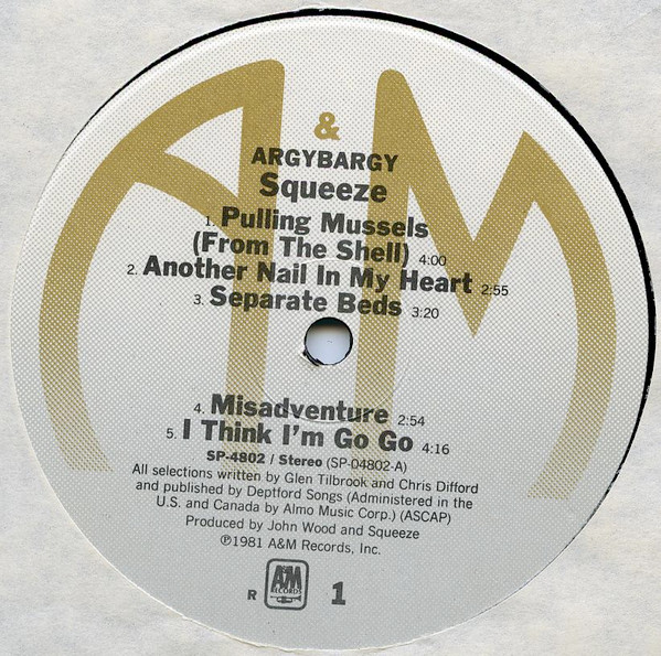 Squeeze - Argybargy | A&M Records (SP-4802) - 3