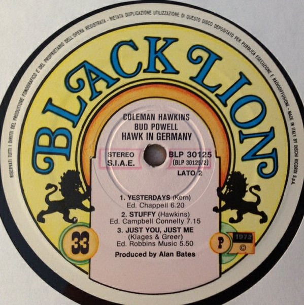 Coleman Hawkins & Bud Powell - Hawk In Germany | Black Lion Records (BLP 30125) - 4