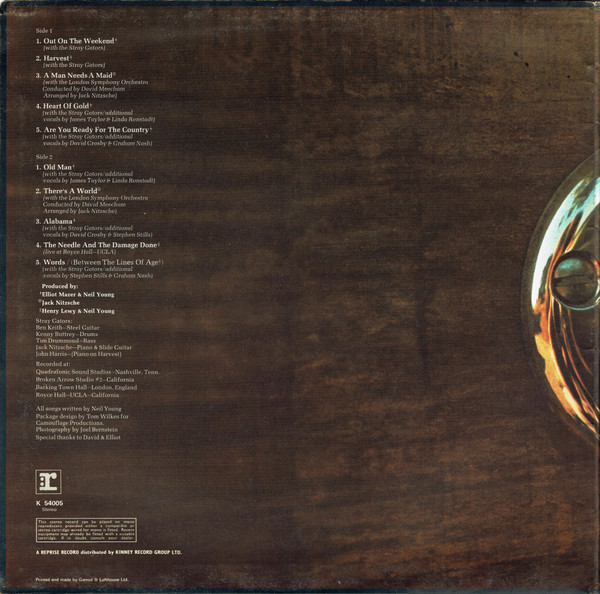 Neil Young - Harvest | Reprise Records (K 54005) - 2