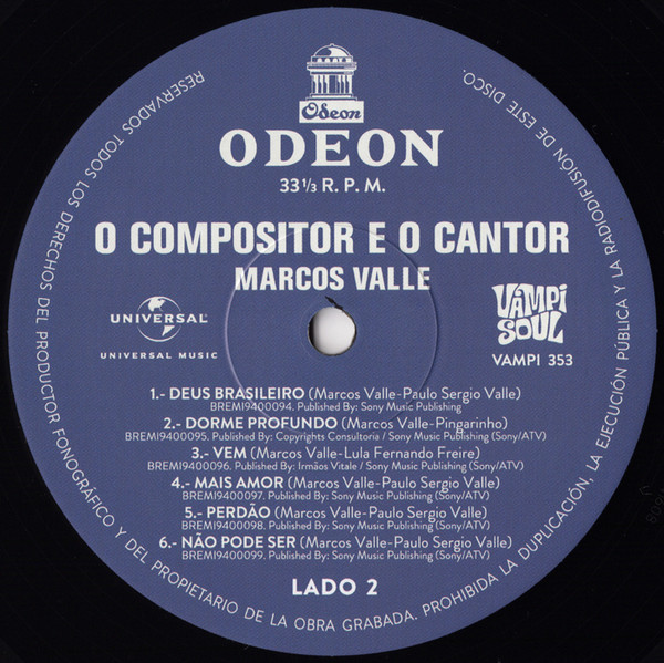 Marcos Valle - O Compositor E O Cantor | Vampi Soul (VAMPI 353) - 4
