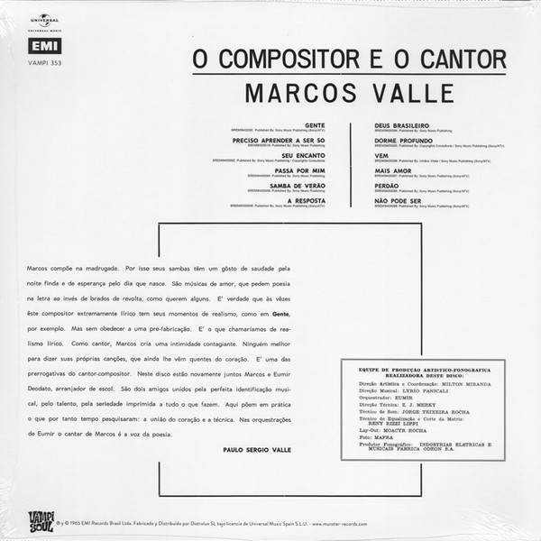Marcos Valle - O Compositor E O Cantor | Vampi Soul (VAMPI 353) - 2