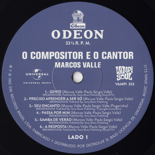 Marcos Valle - O Compositor E O Cantor | Vampi Soul (VAMPI 353) - 3