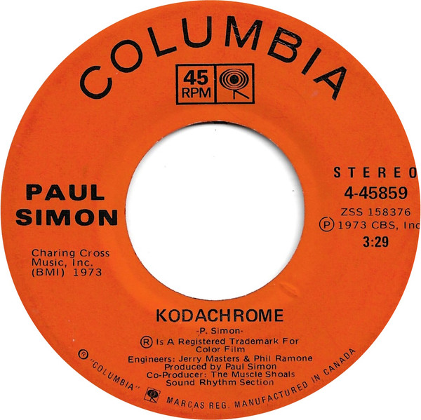 Paul Simon - Kodachrome | Columbia (4-45859) - main