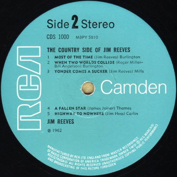 Jim Reeves - The Country Side Of Jim Reeves | RCA Camden (CDS 1000) - 4 Jim Reeves - The Country Side Of Jim Reeves | RCA Camden (CDS 1000) - 4