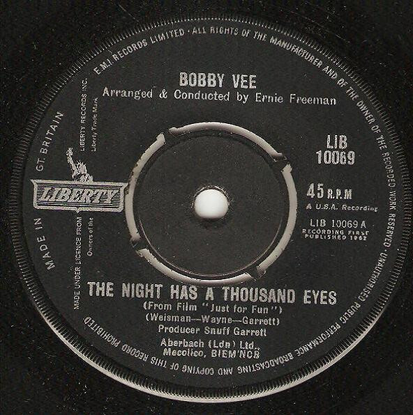 Bobby Vee - The Night Has A Thousand Eyes | Liberty (LIB 10069)