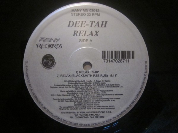 Deetah - Relax | Many Records (MN 03012) - main Deetah - Relax | Many Records (MN 03012) - main