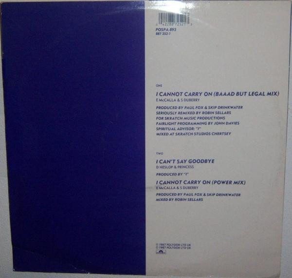 Princess - I Cannot Carry On | Polydor (POSPA 893)