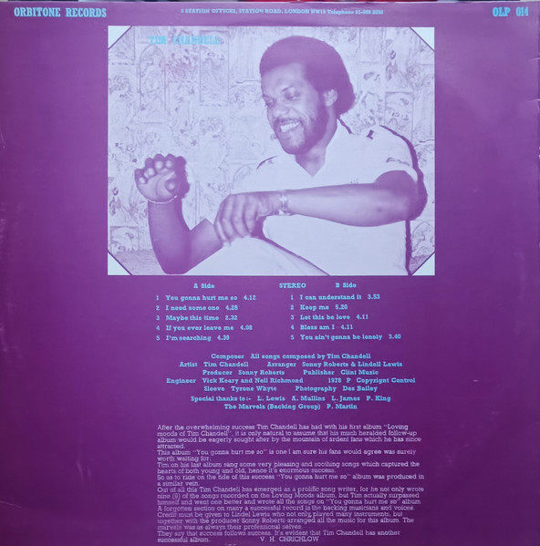 Tim Chandell - You Gonna Hurt Me So | Orbitone Records (OLP 014) - 2 Tim Chandell - You Gonna Hurt Me So | Orbitone Records (OLP 014) - 2
