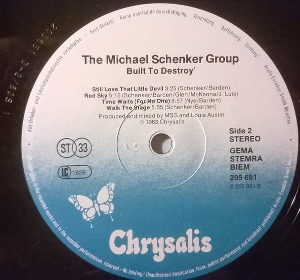 The Michael Schenker Group - Built To Destroy | Chrysalis (205 651) - 4