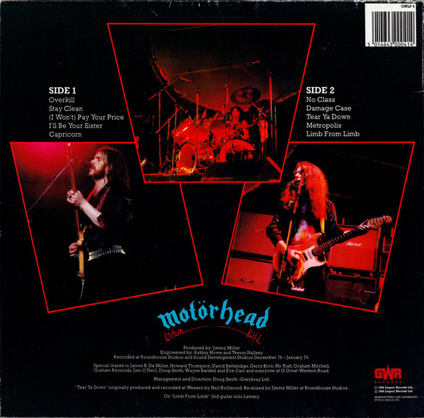 Motörhead - Overkill | GWR Records (GWLP 4) - 2