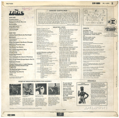 The Fugs - It Crawled Into My Hand, Honest | Reprise Records (CRV 6095) - 2