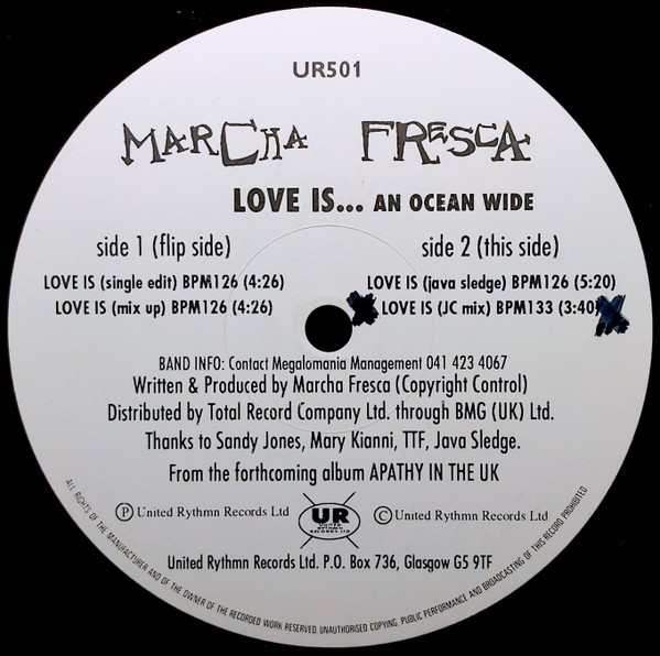 Marcha Fresca - Love Is... An Ocean Wide | United Rhythm Records (UR 501)