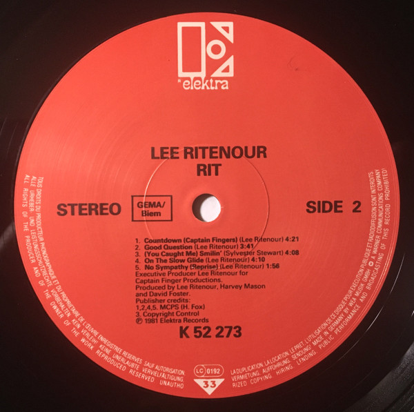 Lee Ritenour - Rit | Elektra (ELK 52273) - 4