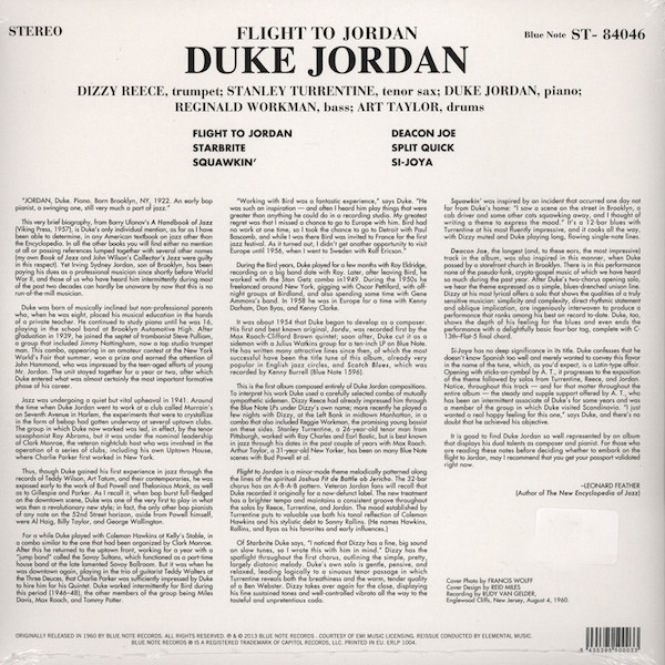 Duke Jordan - Flight To Jordan | Blue Note (ST-84046) - 2