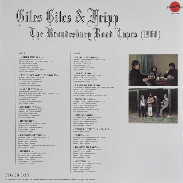 Giles, Giles And Fripp - The Brondesbury Road Tapes (1968) | Tiger Bay (TB6263) - 4 Giles, Giles And Fripp - The Brondesbury Road Tapes (1968) | Tiger Bay (TB6263) - 4