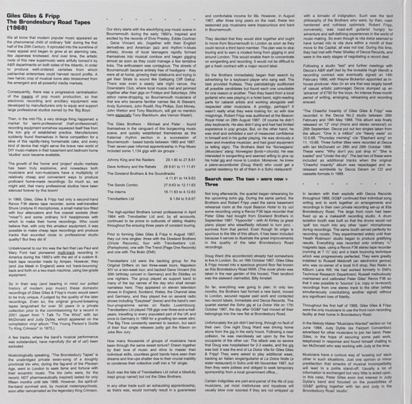 Giles, Giles And Fripp - The Brondesbury Road Tapes (1968) | Tiger Bay (TB6263) - 2 Giles, Giles And Fripp - The Brondesbury Road Tapes (1968) | Tiger Bay (TB6263) - 2