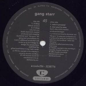 Gang Starr - 2 Deep | Cooltempo (COOLX 256) - 3