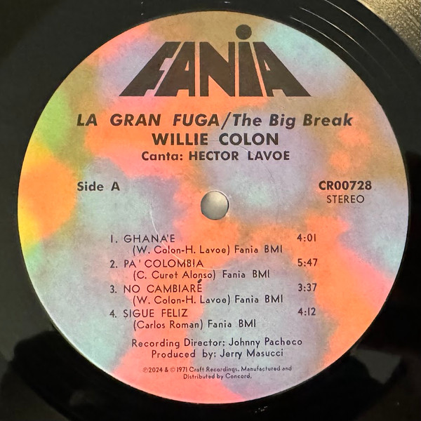 Willie Colón - Wanted By FBI / The Big Break - La Gran Fuga | Fania Records (CR00728) - 3