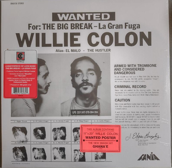 Willie Colón - Wanted By FBI / The Big Break - La Gran Fuga | Fania Records (CR00728)