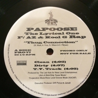 Papoose - Thug Connection / Alphabetical Slaughter | Select Records (PRO-77) - main Papoose - Thug Connection / Alphabetical Slaughter | Select Records (PRO-77) - main