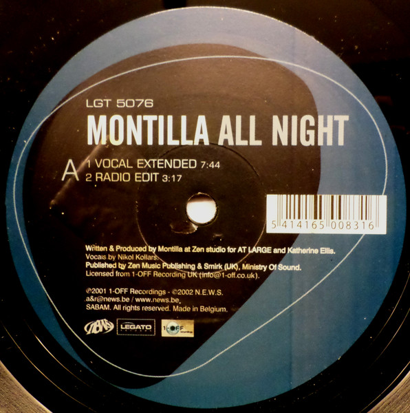 Montilla - All Night | Legato Records (LGT 5076) Montilla - All Night | Legato Records (LGT 5076)