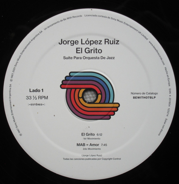 Jorge López Ruiz - El Grito (Suite Para Orquesta De Jazz) | Be With Records (BEWITH078LP) - 3