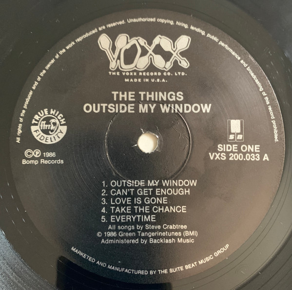 Things - Outside My Window | Voxx Records (VXS 200.033) - 3