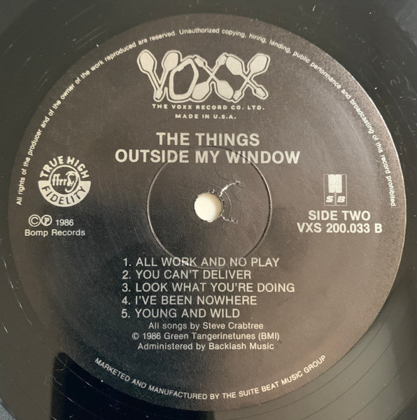 Things - Outside My Window | Voxx Records (VXS 200.033) - 4