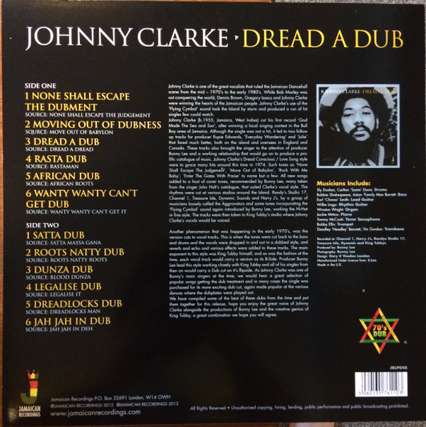 Johnny Clarke - Dread A Dub | Jamaican Recordings (JRLP048) - 2