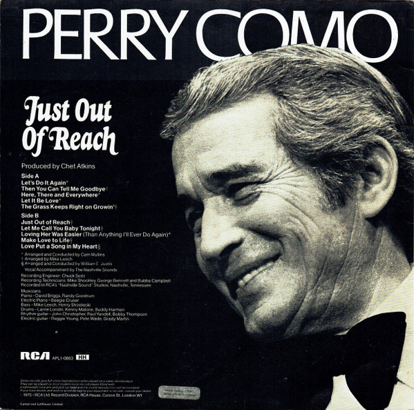 Perry Como - Just Out Of Reach | RCA (APL1-0863) - 2