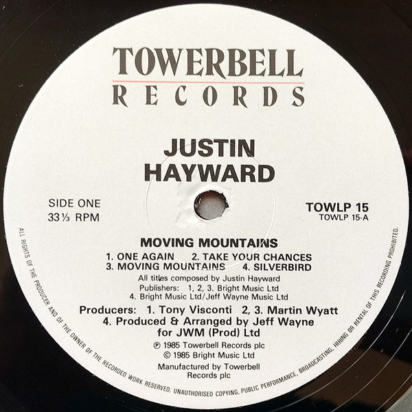 Justin Hayward - Moving Mountains | Towerbell Records (TOWLP 15) - 3 Justin Hayward - Moving Mountains | Towerbell Records (TOWLP 15) - 3