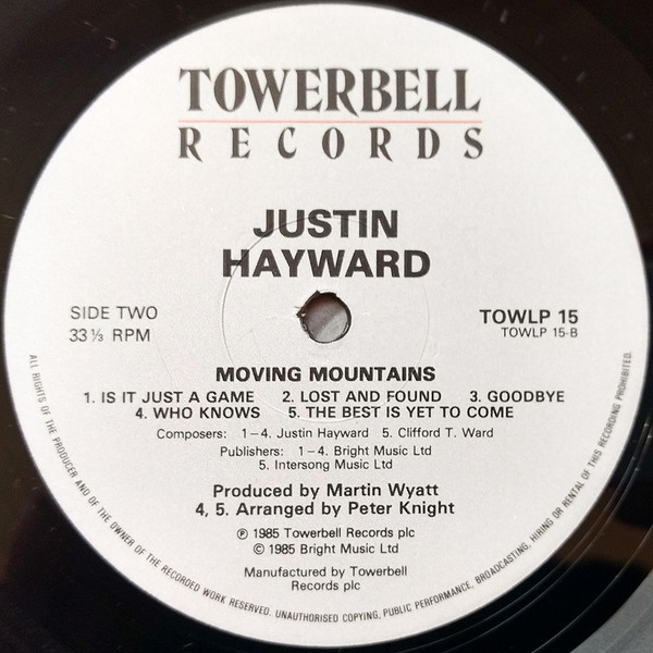 Justin Hayward - Moving Mountains | Towerbell Records (TOWLP 15) - 4 Justin Hayward - Moving Mountains | Towerbell Records (TOWLP 15) - 4